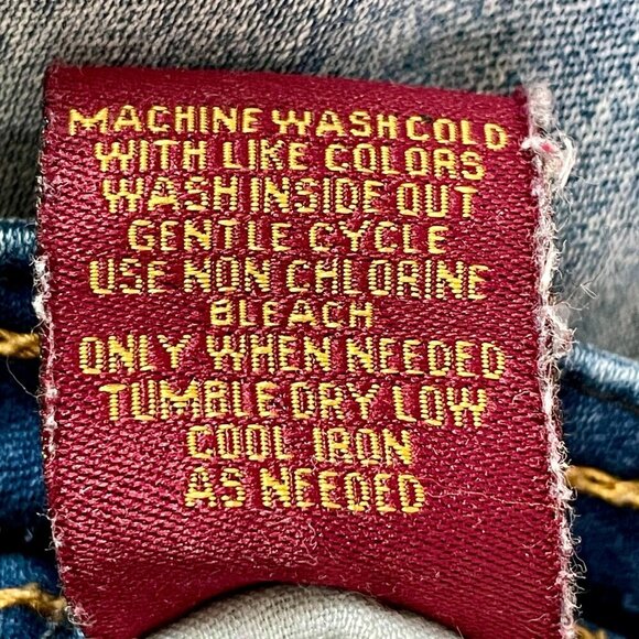 BAMBOO Y2K Low-Rise Faded Mid-Wash Embroidered Studded Skinny Jeans Womens 9/10 - Picture 13 of 14